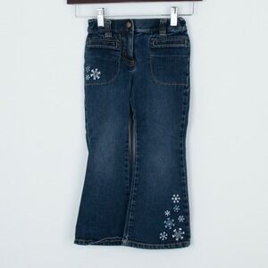 Gymboree‎ Winter Snowflake Embroidered Bootcut Jeans Size 4